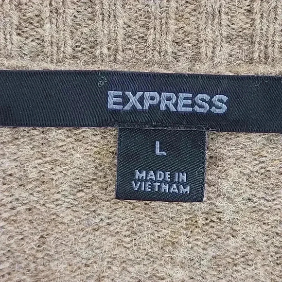 Express 100% Lambswool V Neck Men's Sweater L - Picture 5 of 8